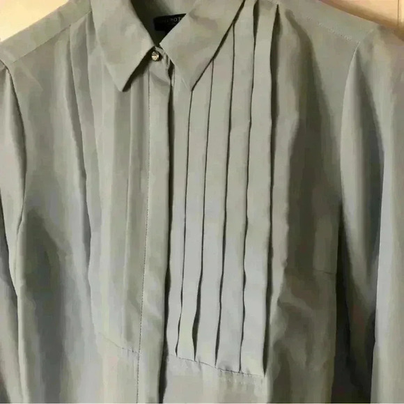Talbots Hidden Closure Pleat Detail Front Polyester Top Blouse Size MP - Picture 3 of 8